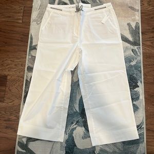 Talbots White Wide Leg Crop pants NWT size 14
